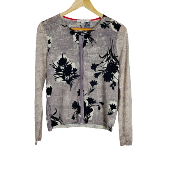 Boden Sweaters - BODEN FLORAL PRINT BUTTON UP WOOL CARDIGAN SWEATER
